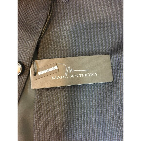 Mens Blazer Marc Anthony Size 44 Long Sport Coat Business Navy Blue Wool Blend N - Picture 10 of 16